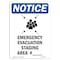 Signmission OSHA Notice, 7" Height, Emergency Evacuation Sign With Symbol, 7" X 5", Portrait OS-NS-D-57-V-11798 - alternate 1